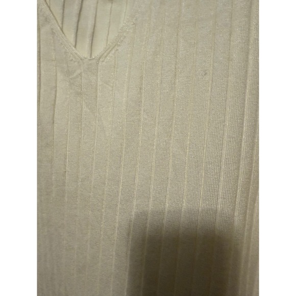Cato Established Women's Cream Ribbed V Neck Sweater Top Plus Size 26/28 Knit - Picture 5 of 10